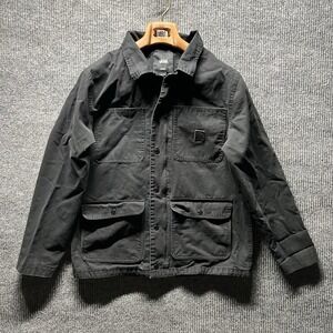 Vans Rowan Zorilla Drill Chore Coat Mens Medium Black Skater Skull Long Sleeves